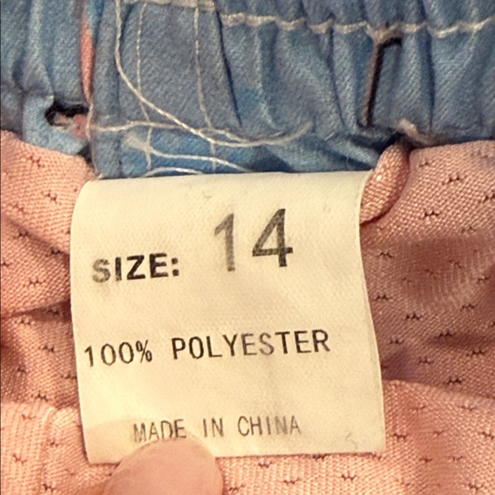 Blue Flamingo Print Swim Trunks with Pink Liner - Picture 6 of 12